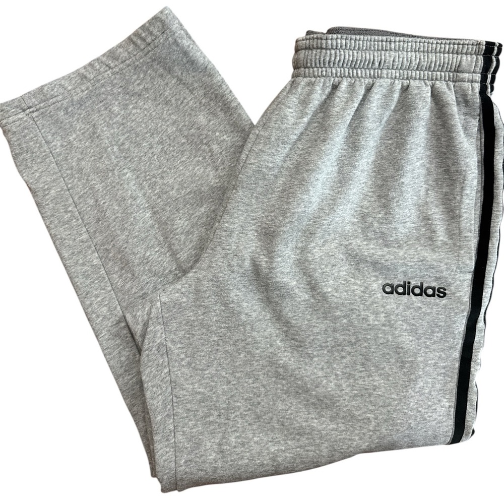 Adidas Men’s Gray & Black‎ Striped Sweat Pants Size XL Futbol Track Soccer Y2K